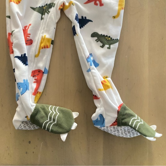 Carters Dino Fleece PJs with Dino Feet - Size 2T - Picture 4 of 4